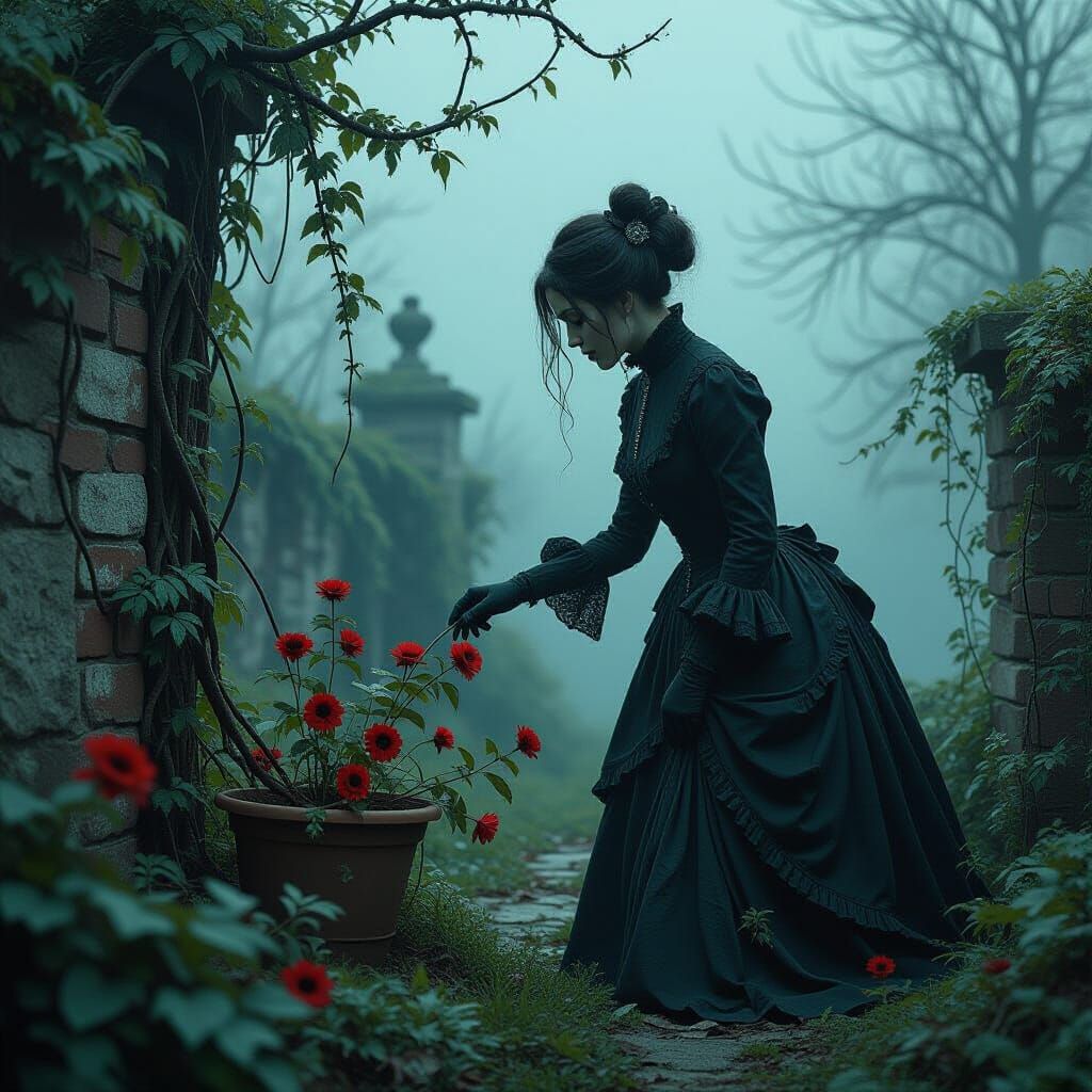 Mysterious Woman's Haunted Victorian Garden