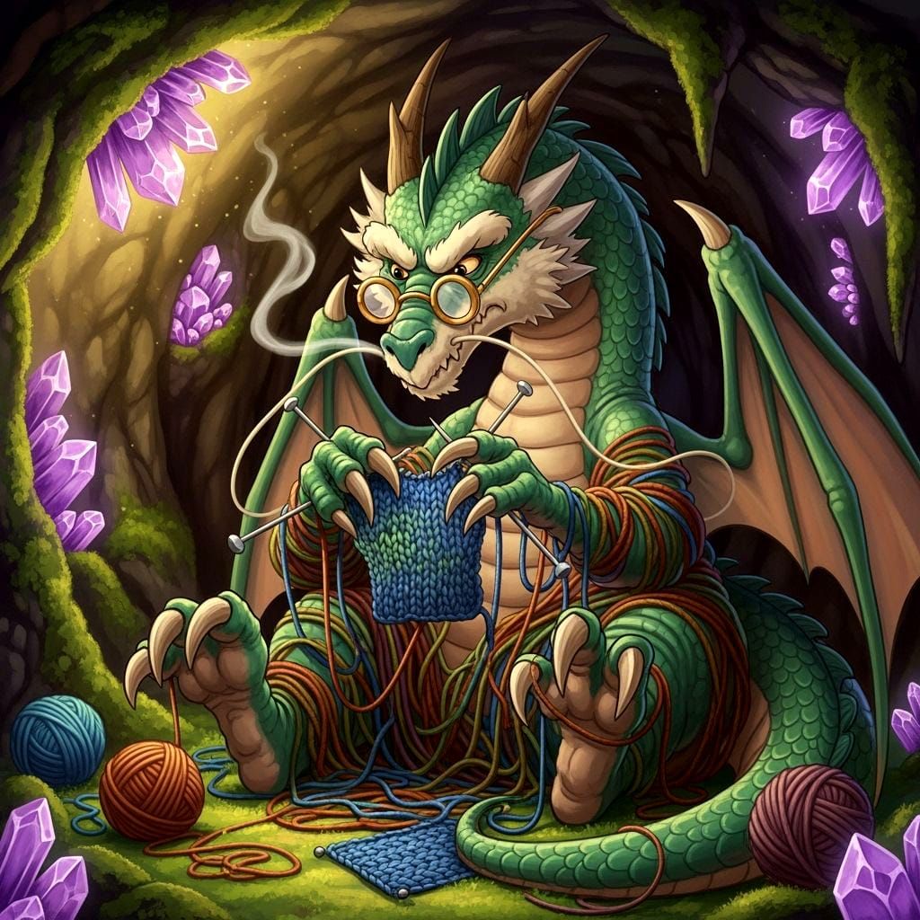 Wise Dragon Knits Scarf in Cozy Crystal Cave