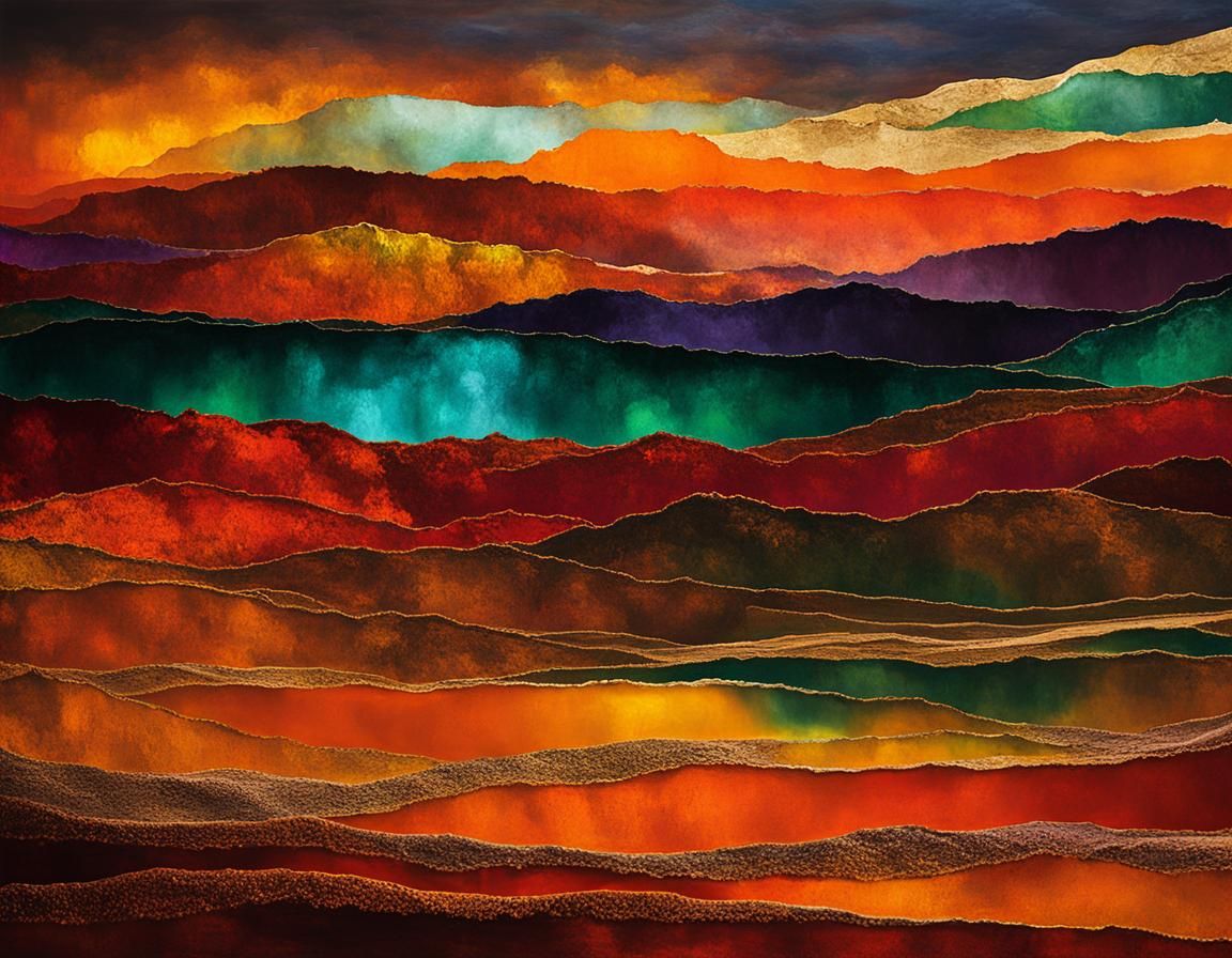 Enchanted Autumn Sunset in Rothko Style