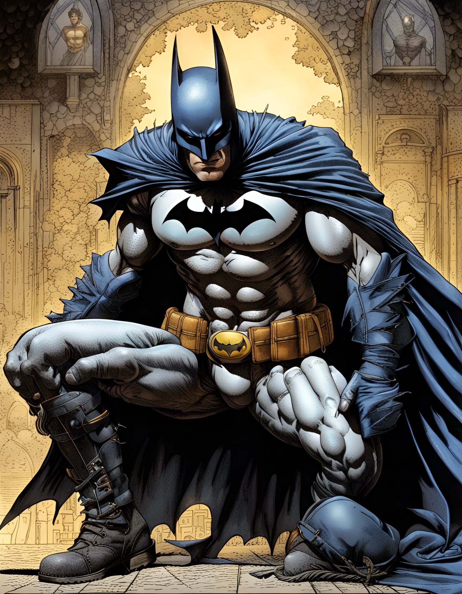 Batman Illustration in Detailed Digital Art Style