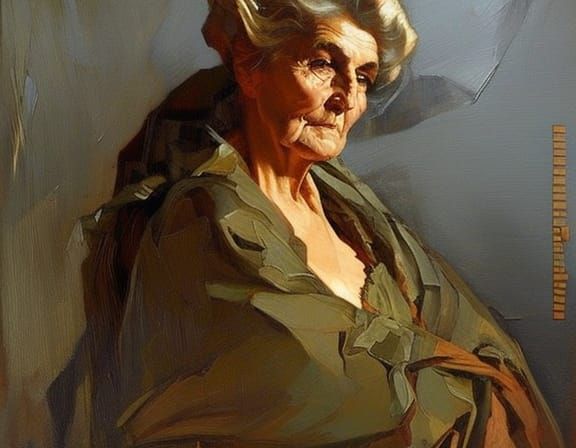 Contemplative Portrait of Woman in Classical Style