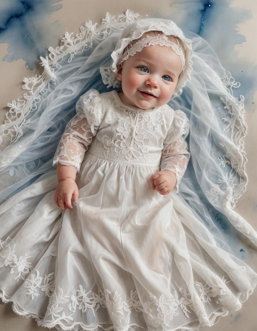 Grandmother’s Tulle Lace Baptism Robe