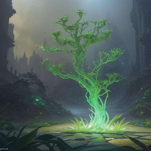 Spectral Aegis Aloe Plant in Detailed Matte Painting