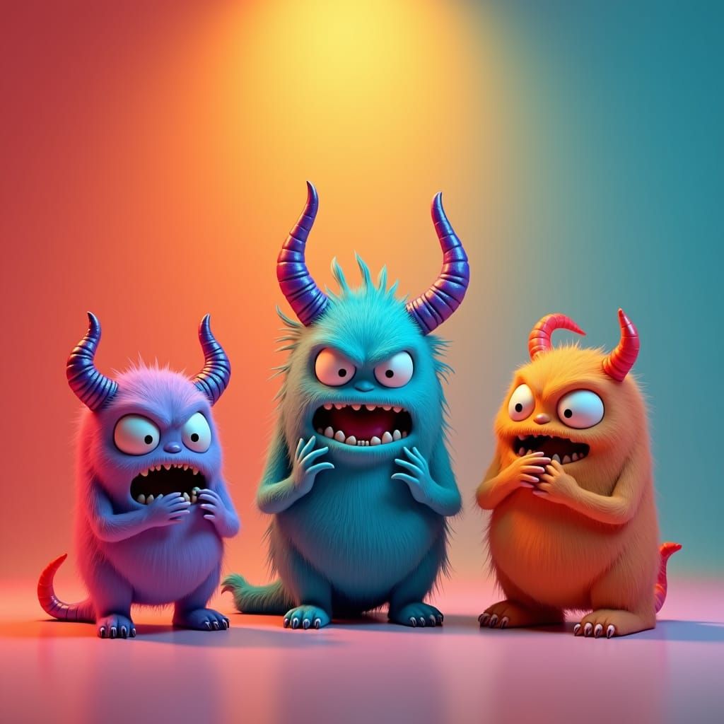 Cute Monsters Embodying Mental Health as Pixar Characters