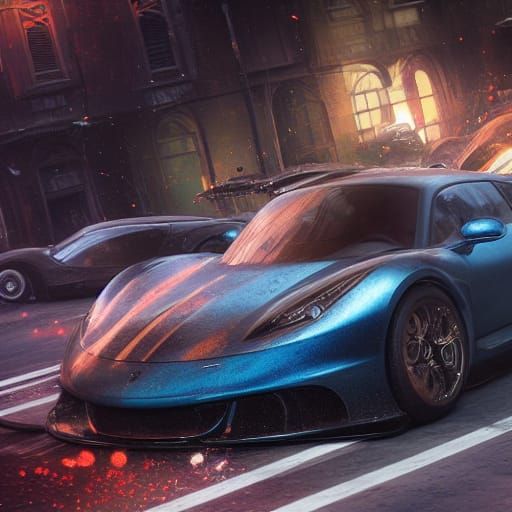 Detailed Matte Painting of Cars in Unreal Engine