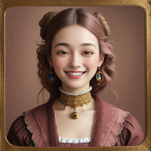 Brown Punk Goddess with Whimsical Smile