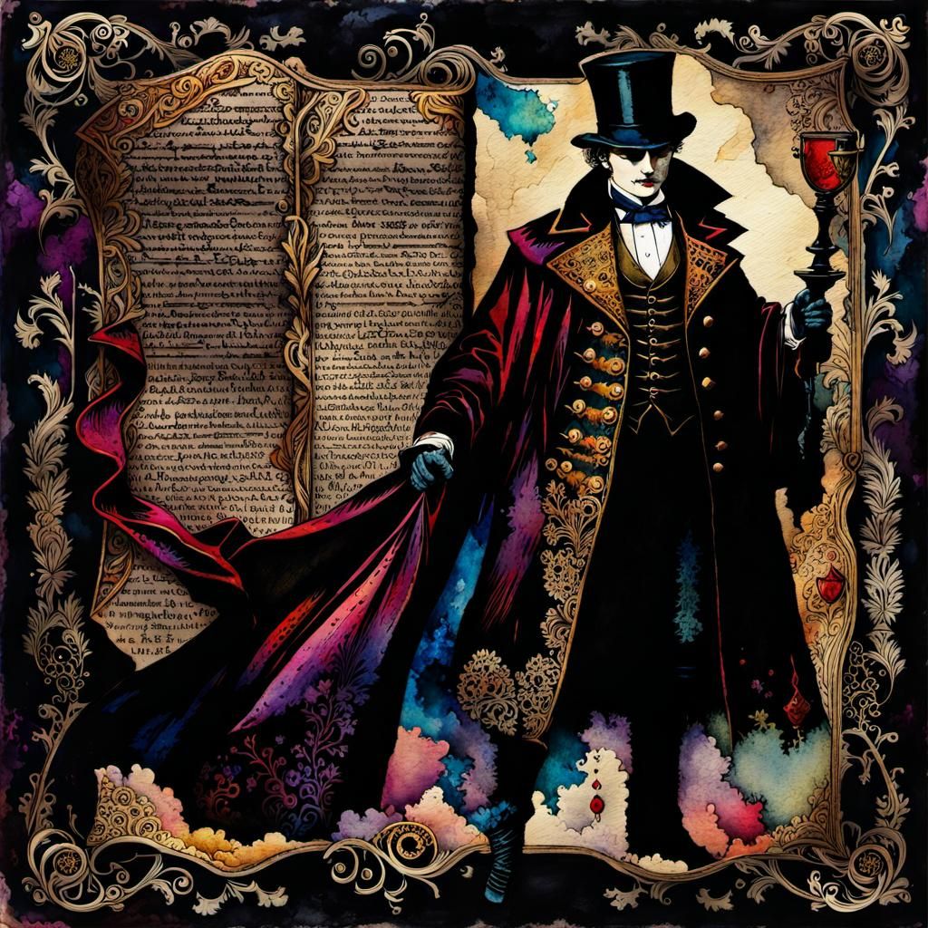 Macabre Jack the Ripper in Vintage Watercolor Style