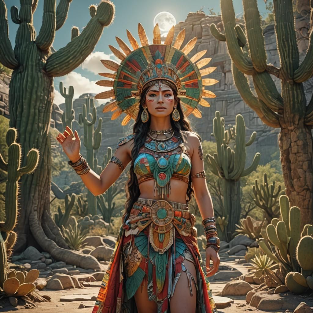 Xquic: Mayan Goddess in 60s Hippie Style