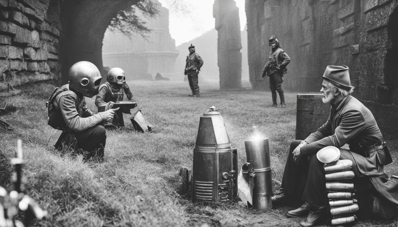 Robots and Aliens in Ruined City