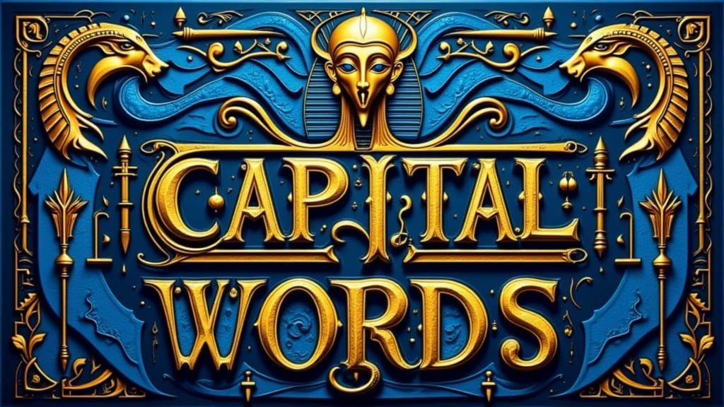 Egyptian Gold Capital Words Art Deco Poster