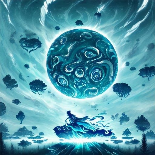 Surreal Azure Dreamscape with Floating Islands