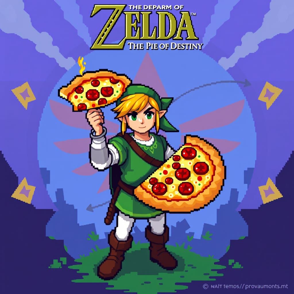 Zelda and The Pie of Destiny: Pixel Art Cover