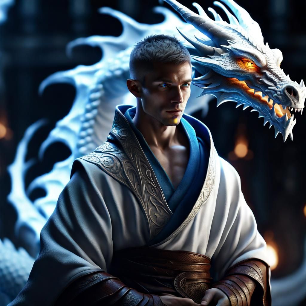 Monk's Dragon Transformation: Dark Fantasy Concept Art