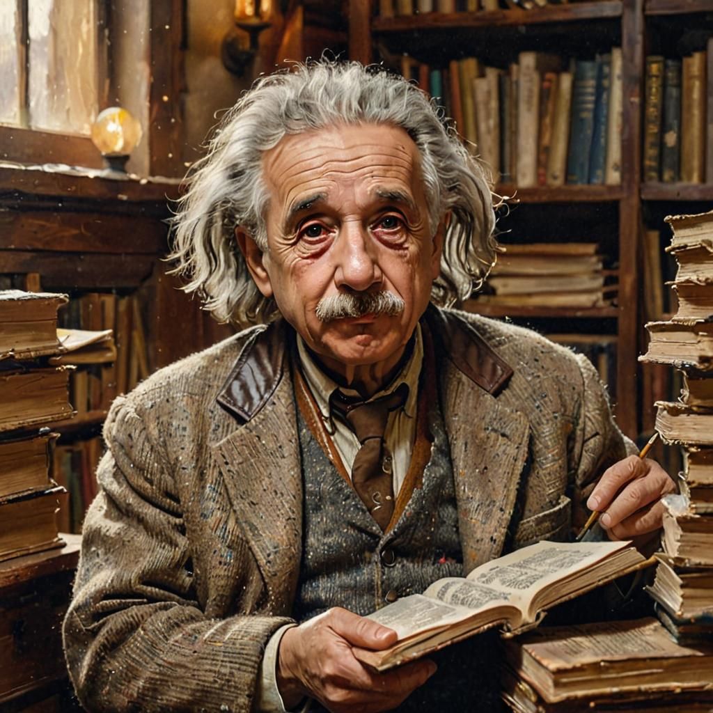 Einstein Portrait in Impressionist Style