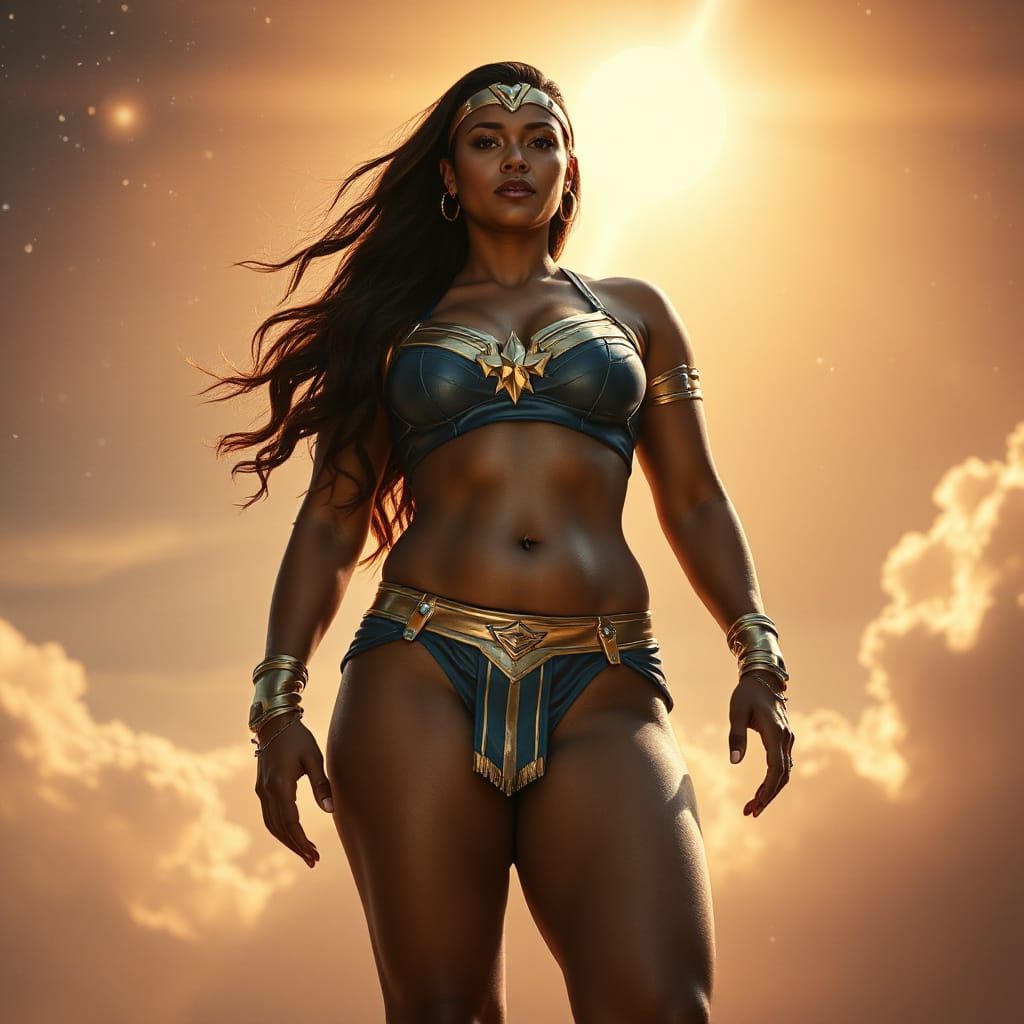 Egyptian Goddess in Cosmic Glow