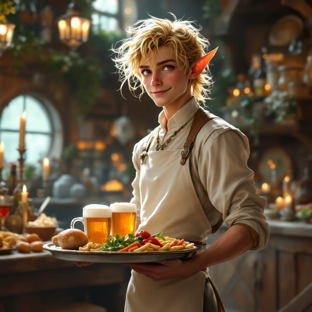 Valtherion, Elven Waiter at the Silver Chalice Tavern 241211