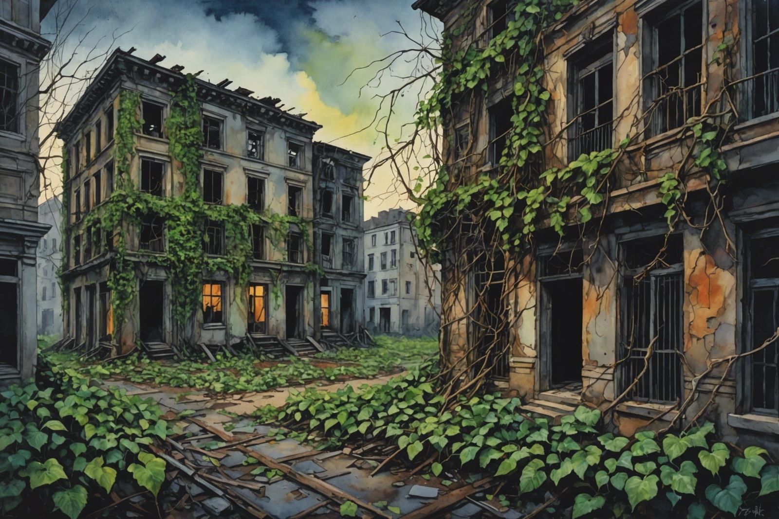 Urban Nature: Resilience in Gouache and Watercolor