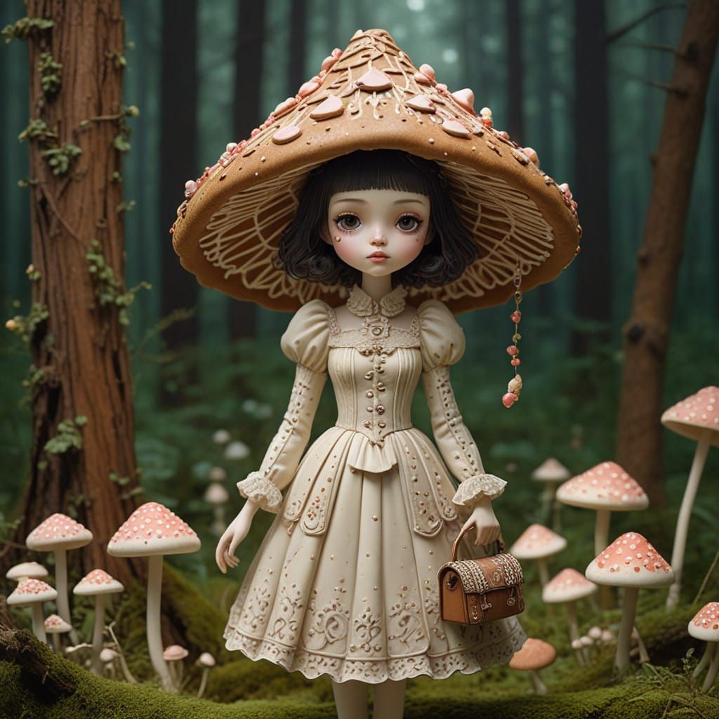 Whimsical Goddess in Gingerbread Attire