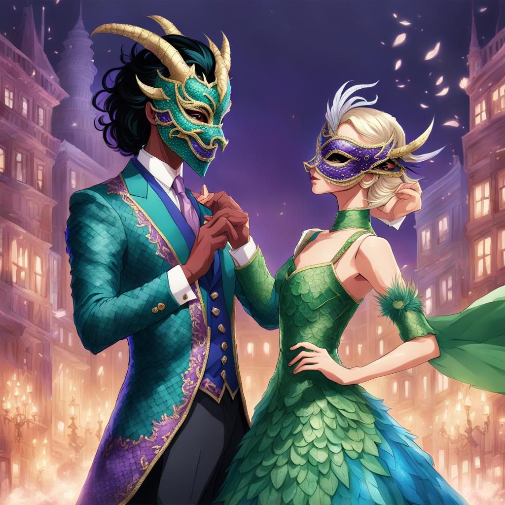Dragon Masked Prince Invites Girl to Dance