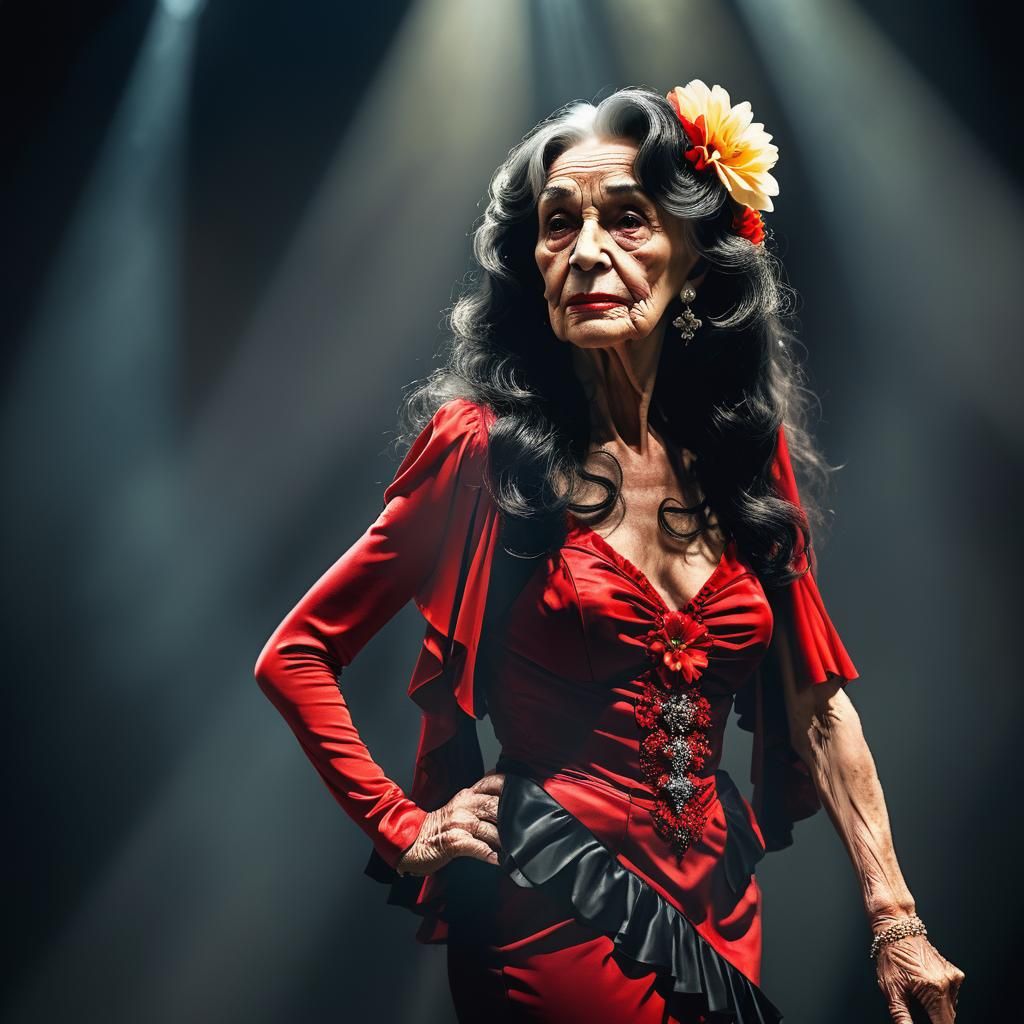 Flamenco Crossdresser Portrait in Hyperrealistic Style