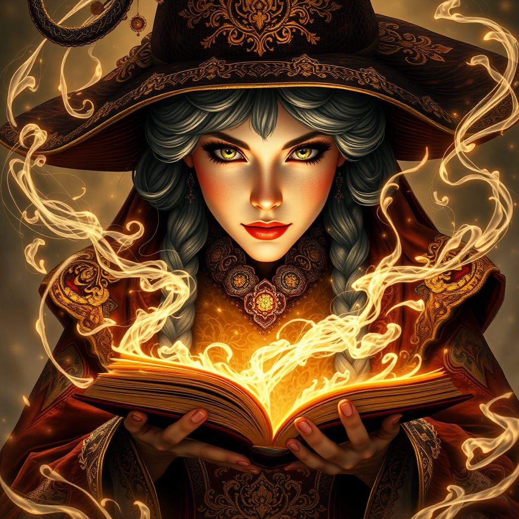 Mystical Portrait of a Powerful Sorceress in UHD Quality
