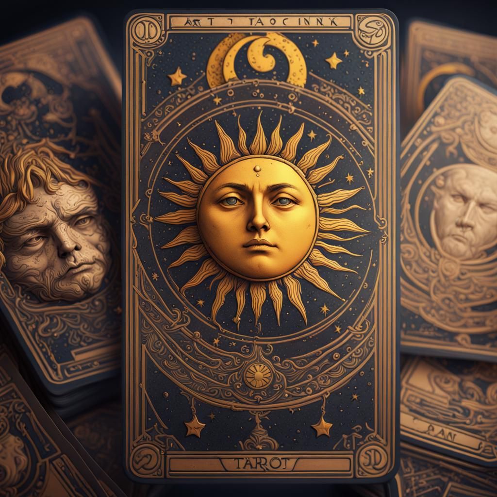Tarot Deck Featuring Moon and Sun Cards