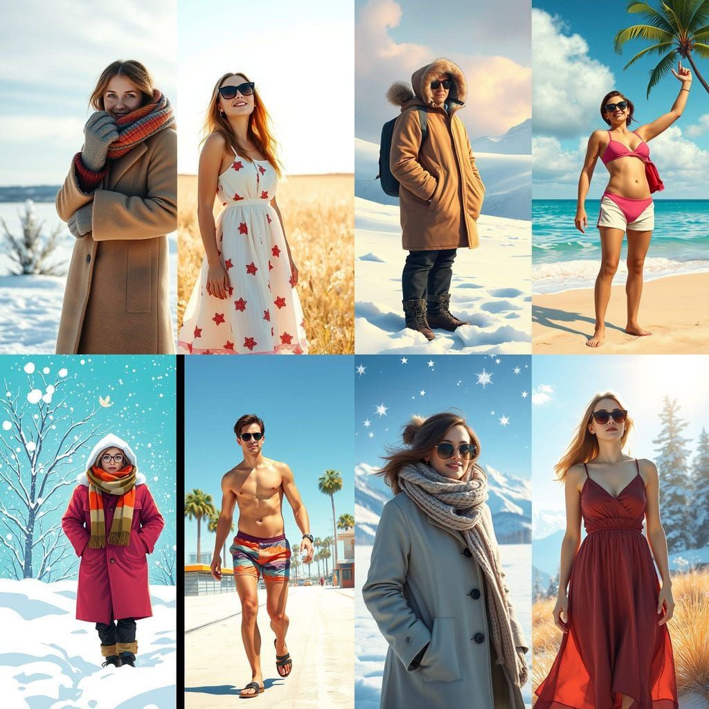 Opposites A Cold Winter day, vs a Hot Summer day