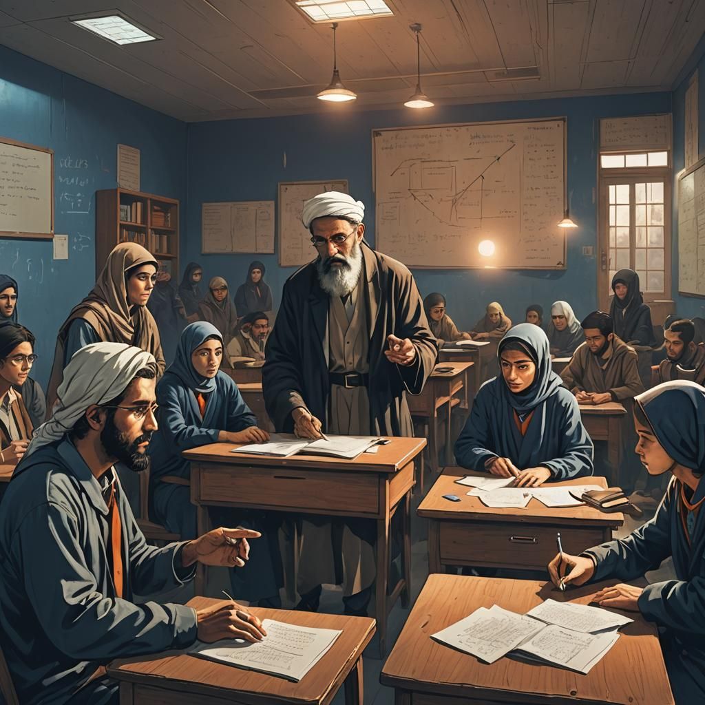 Al-Khwarizmi Teaches Algebra: Concept Art