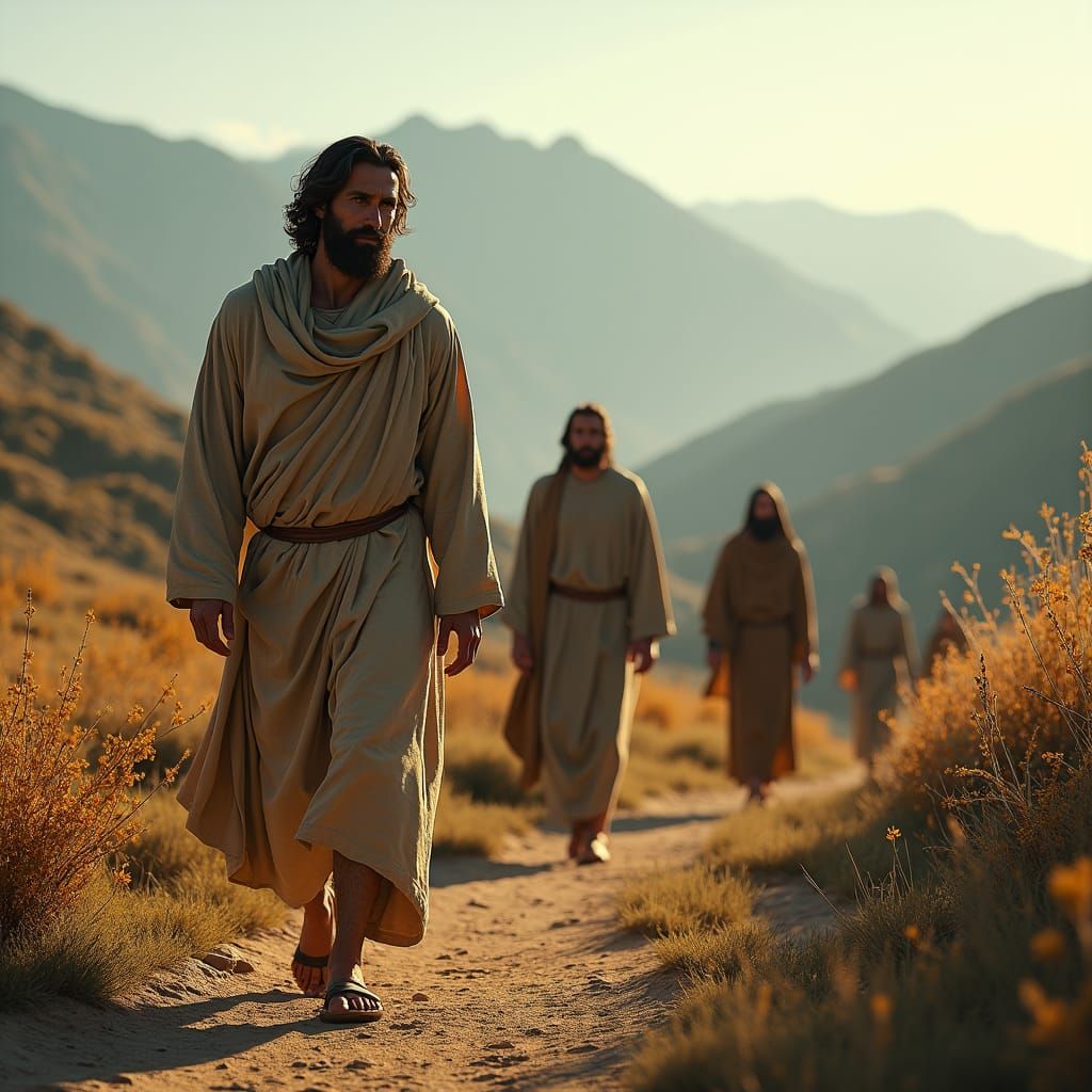 Jesus and Disciples Journey Through Caesarea Philippi