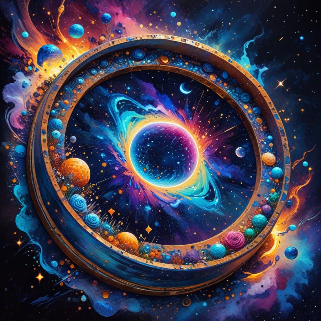 Nightcafe Creator Logo: Holographic Cosmic Illustration