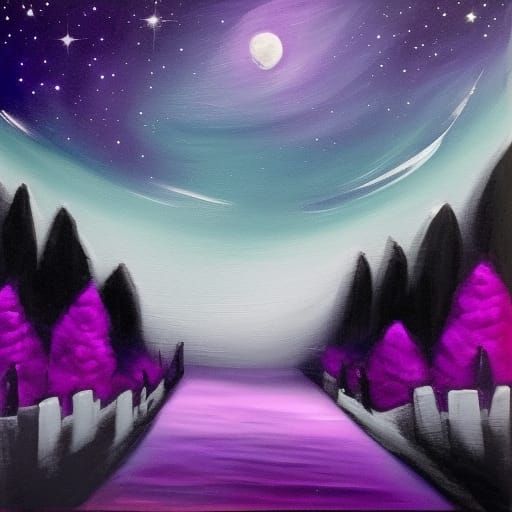 Calm Purple Night Scene