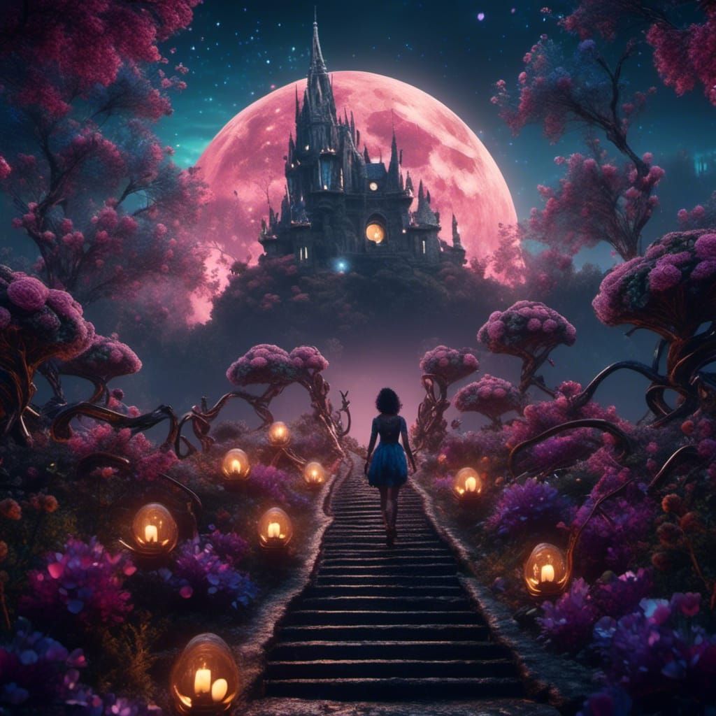 Fantastical Moonlit Walk in Deep Color