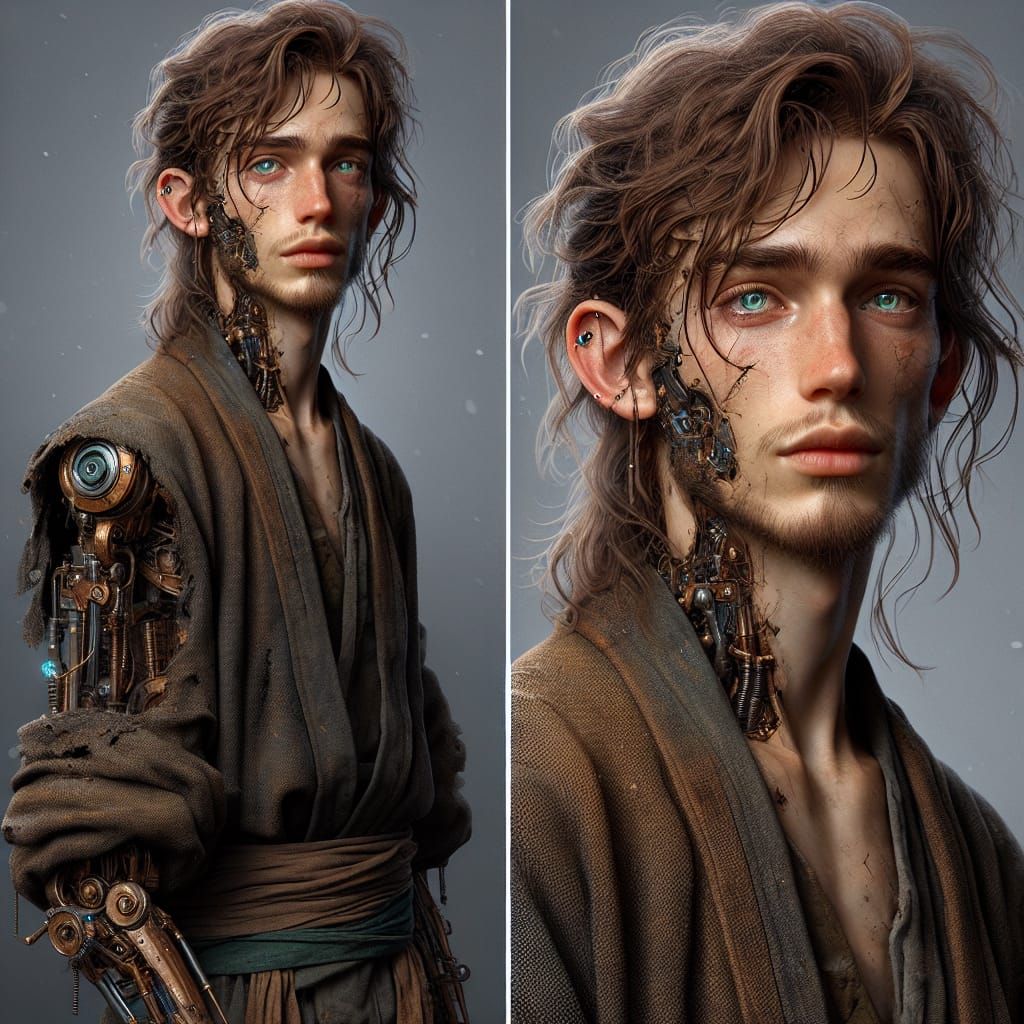 Wizard with Mechanical Leg: High Fantasy Art