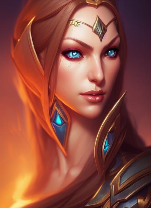 Blood Elf Portrait in Hyperdetailed Digital Art Style