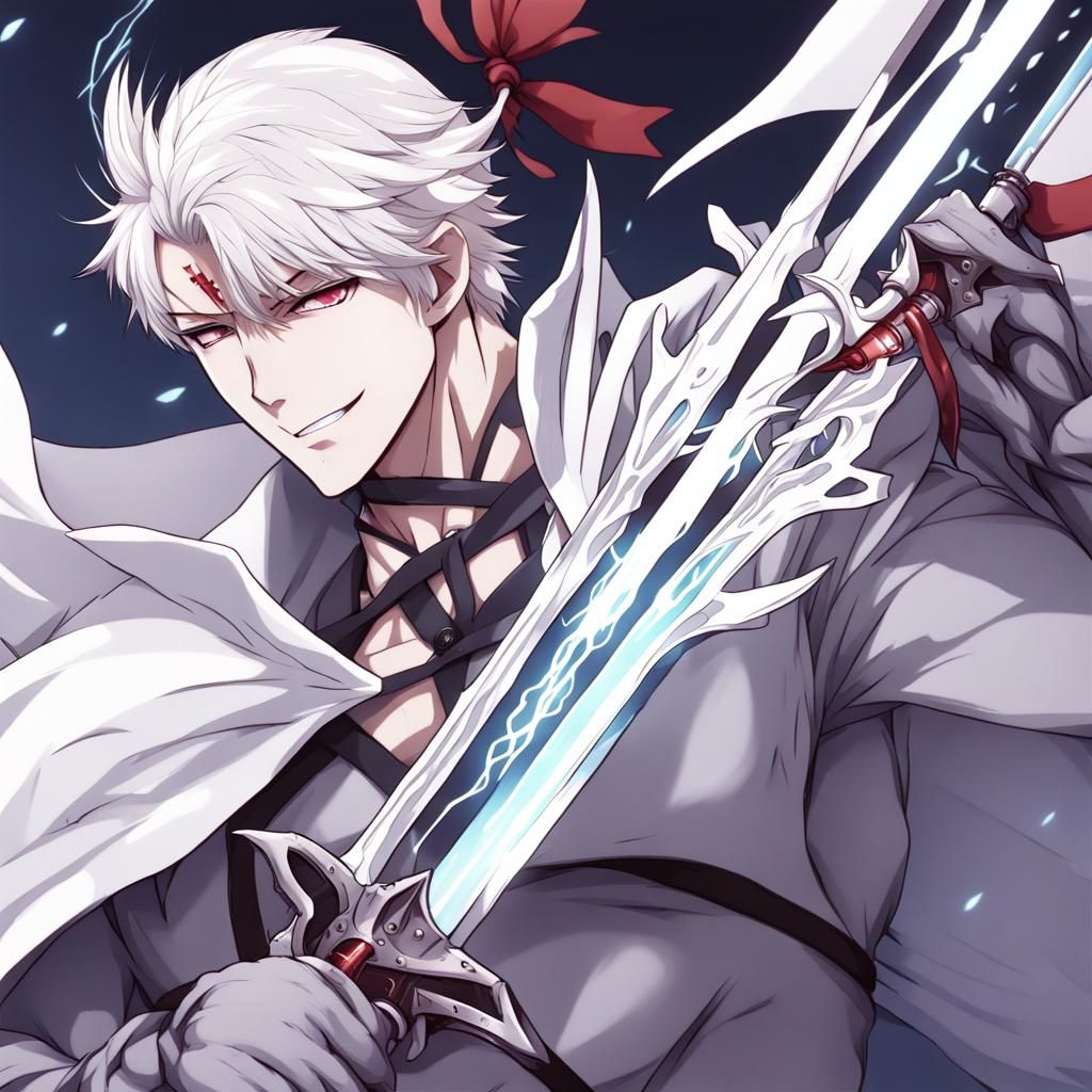 Anime Style Demon Fighter with Sword