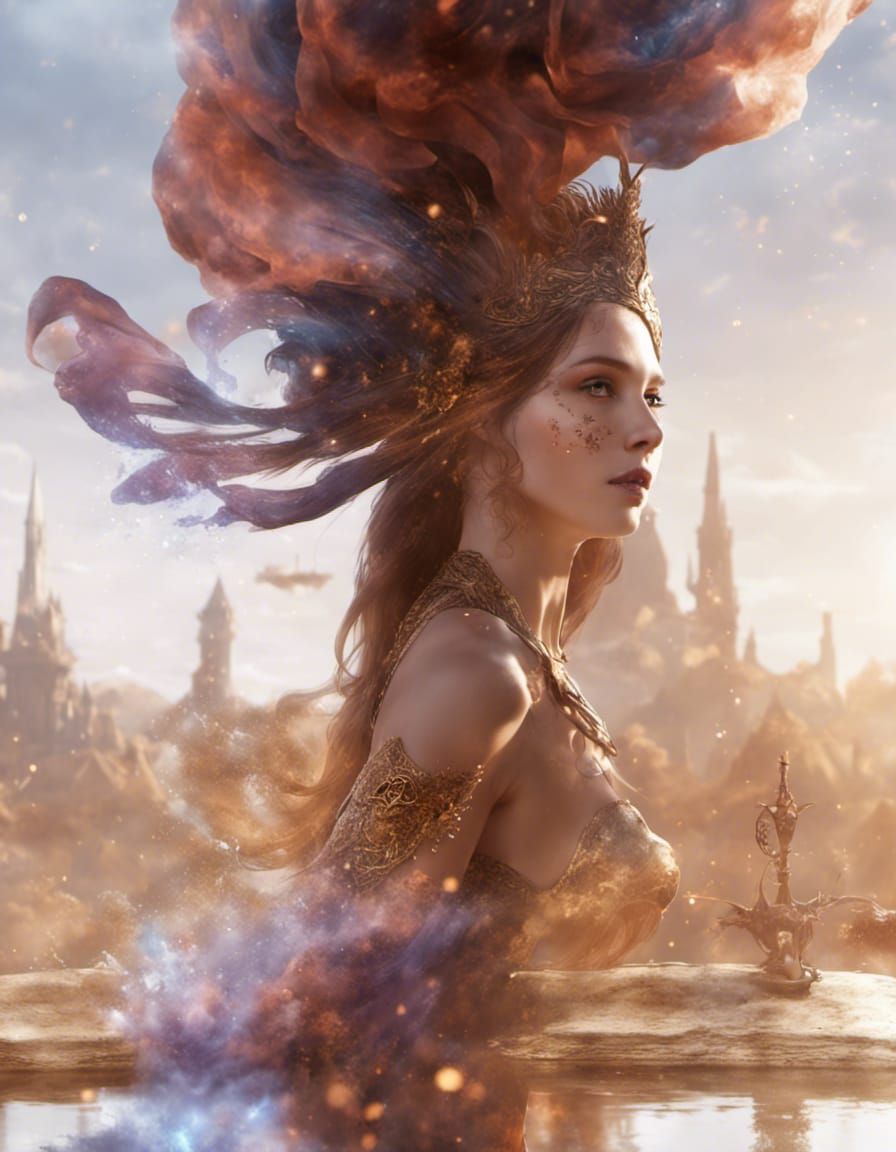 Magical Lady Turns to Dust: Detailed Fantasy Art