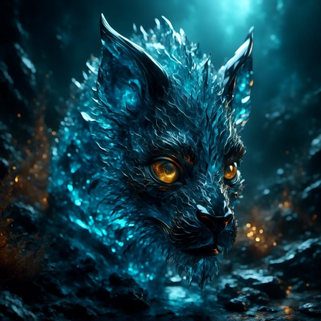 Glass Demon Sculpture in Mnemcore Style