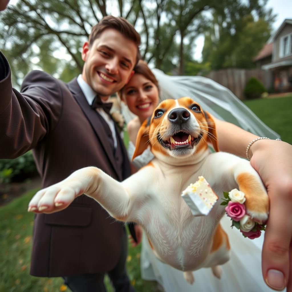 Wedding Selfie with Photobombing Pets, 1998 Photography