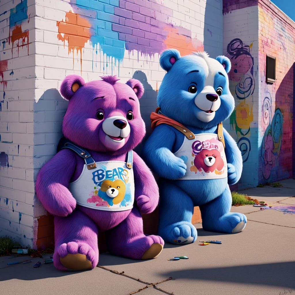 Hyperrealistic Pop-Surrealism of Care Bears Graffiti Artists