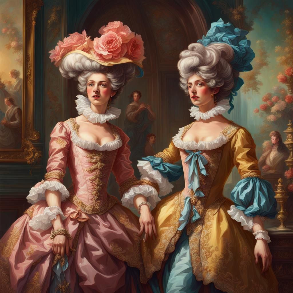 Rococo Aristocrats in Sumptuous Attire