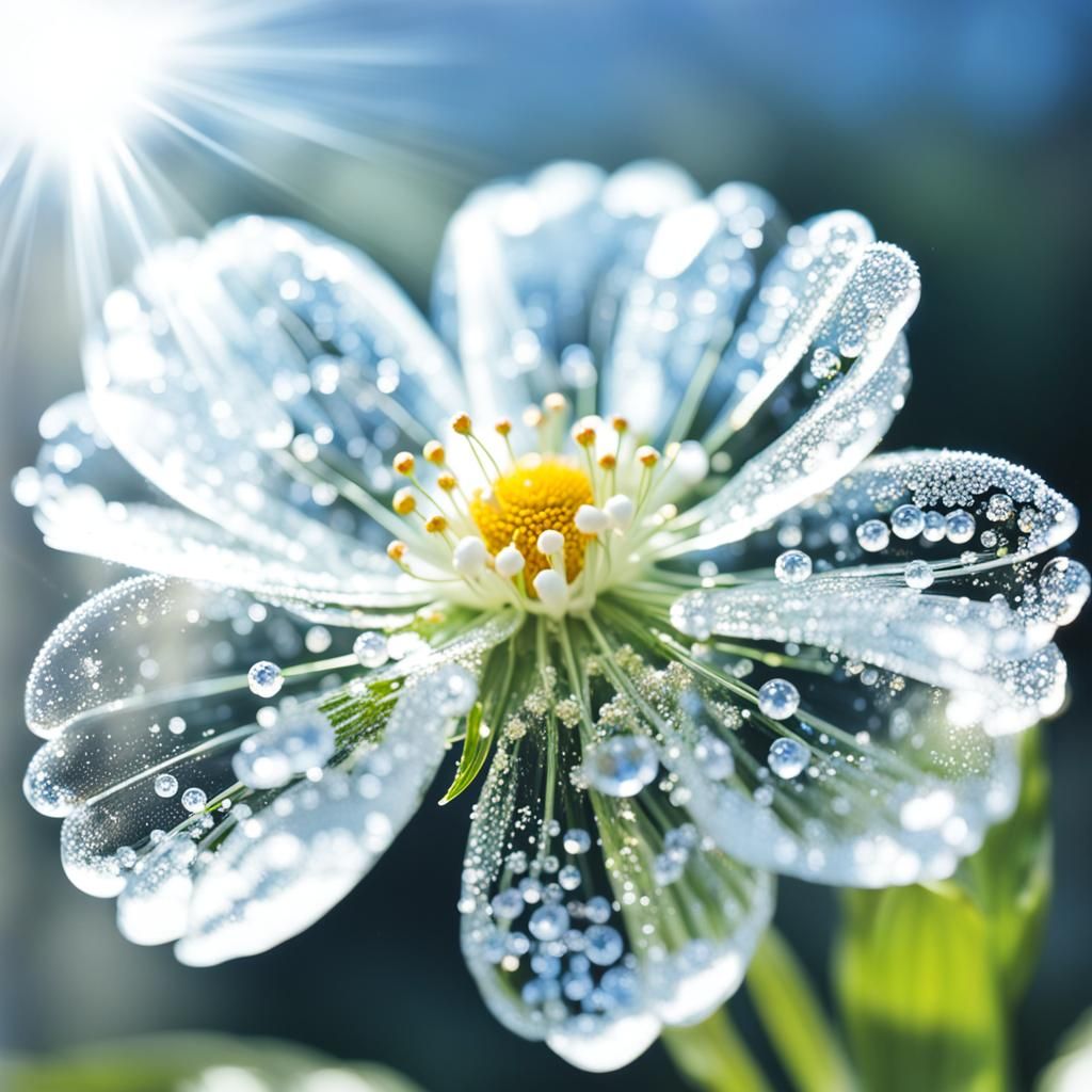 Sparkling Glass Flower in Divine Sunshine