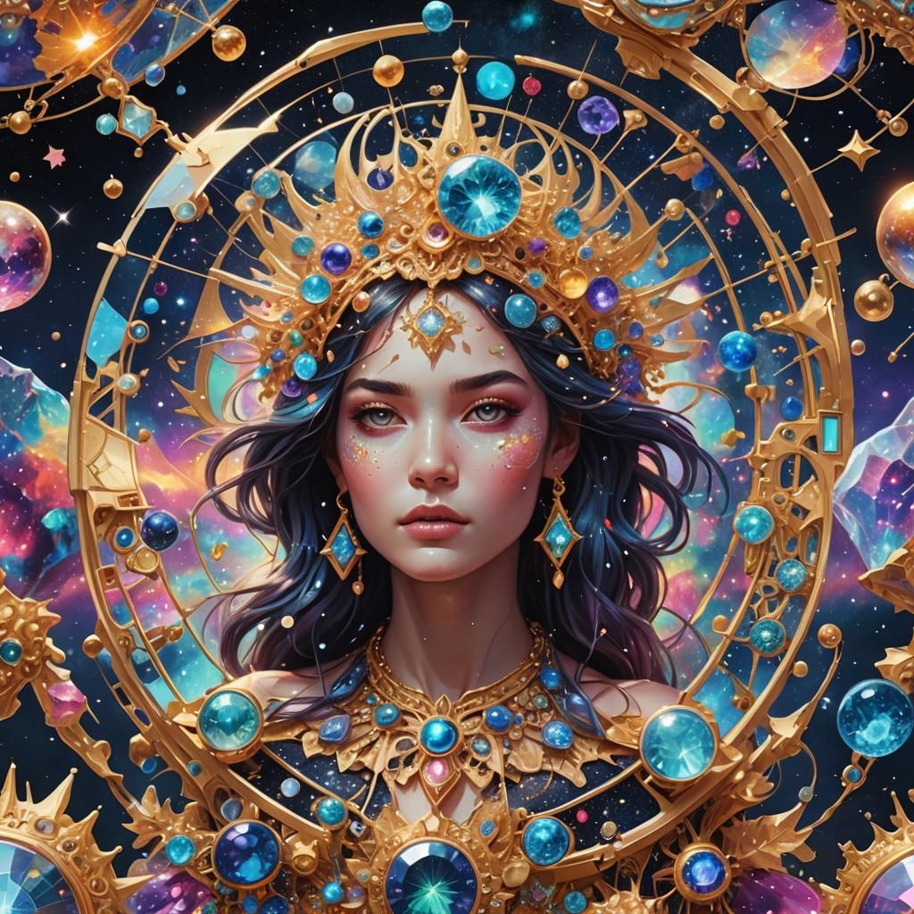 Cosmic Jewelry Shattered in Astral Illustration