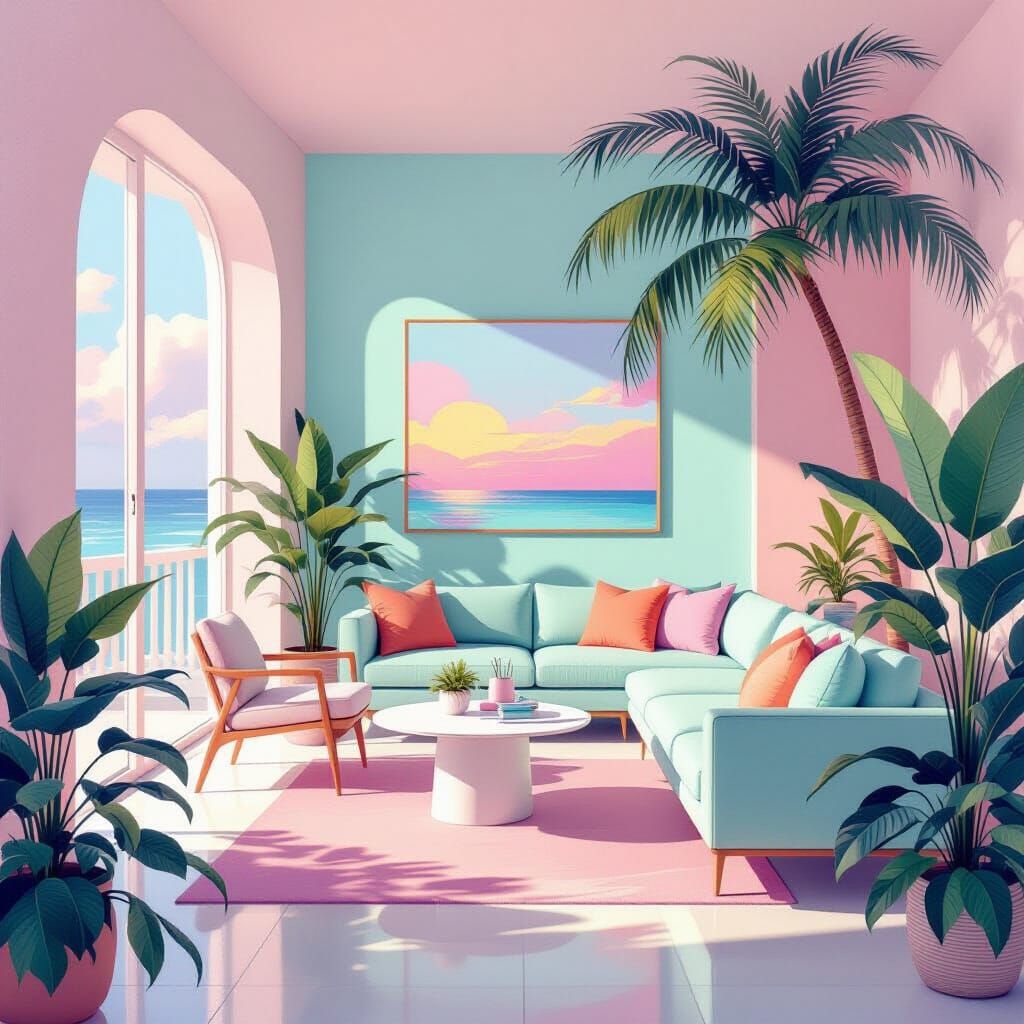 Minimalist Coastal Villa with Retro Elegance