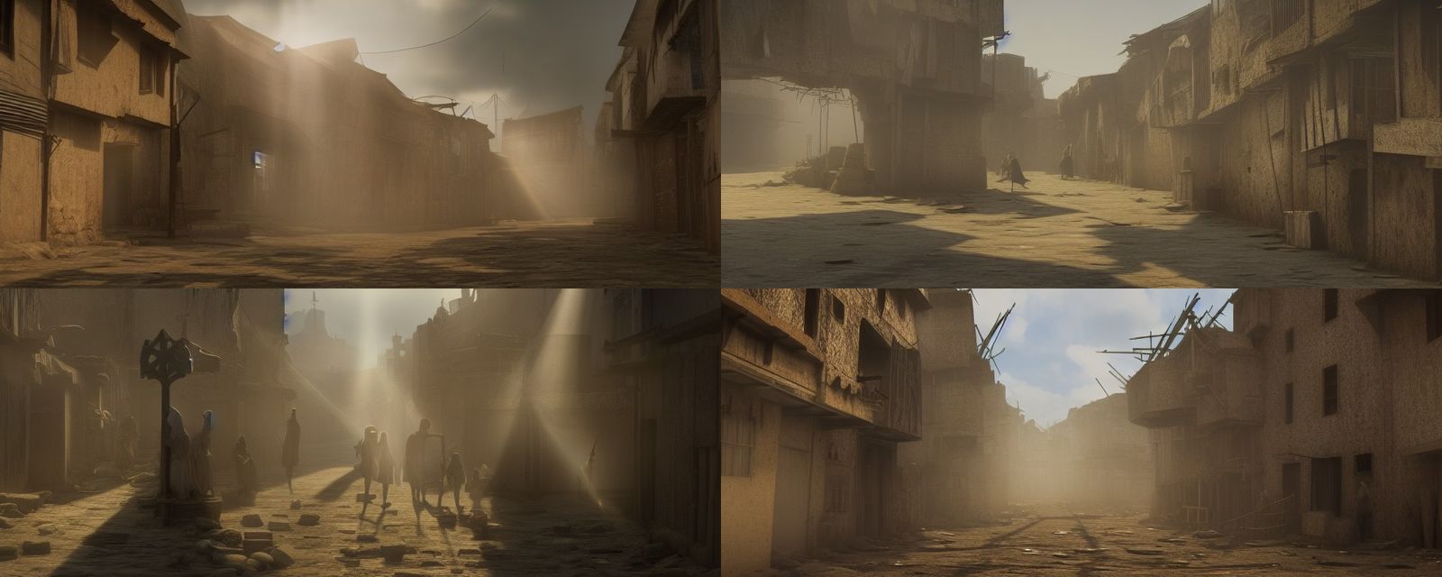Medieval Slums with God Rays in Cinematic 4K
