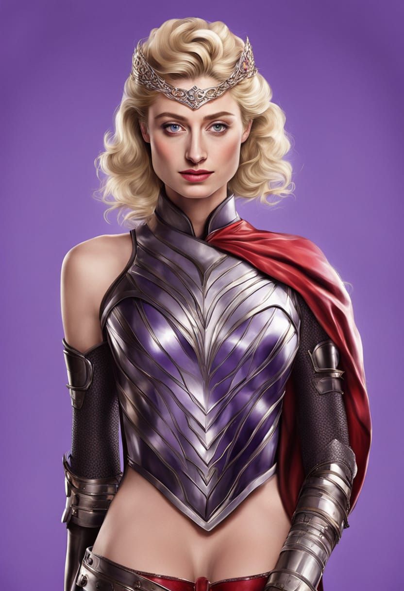 Elizabeth Debicki as Aresia in Amazon Armor
