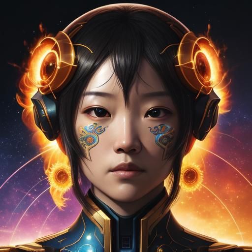 Hyperrealistic AI Visualization of Sun and Earth