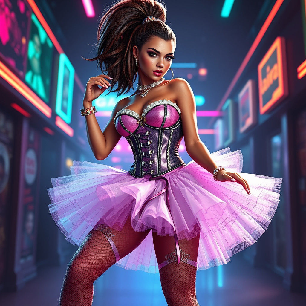 Latina Hip-Hop Star in Acid-Punk Style