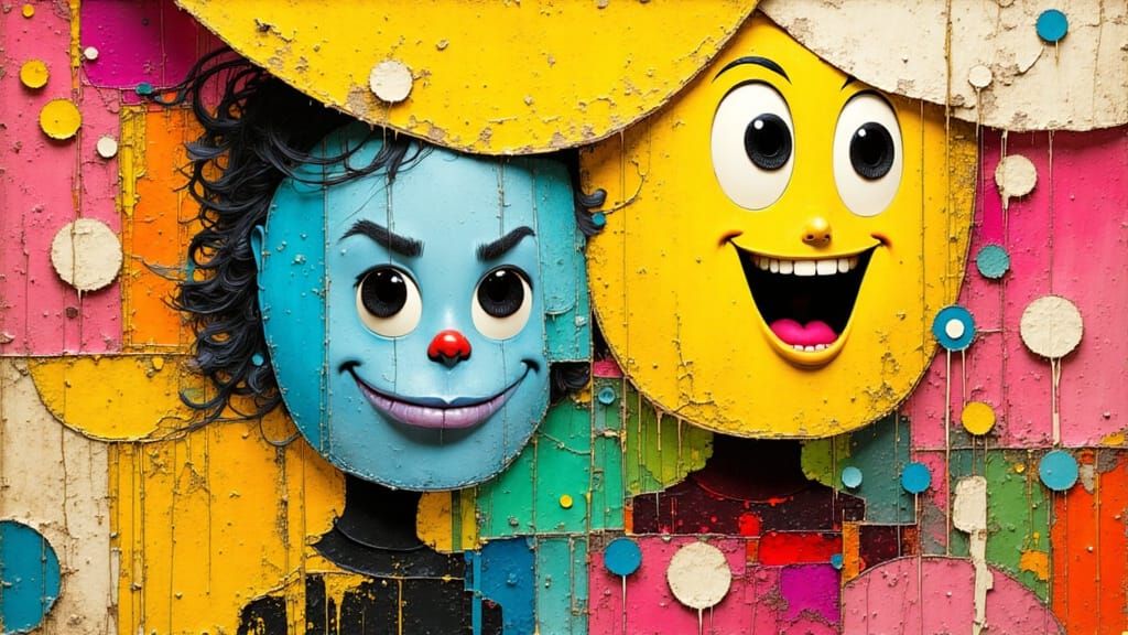 Surreal Cartoon Characters in Liquid Liquid Style