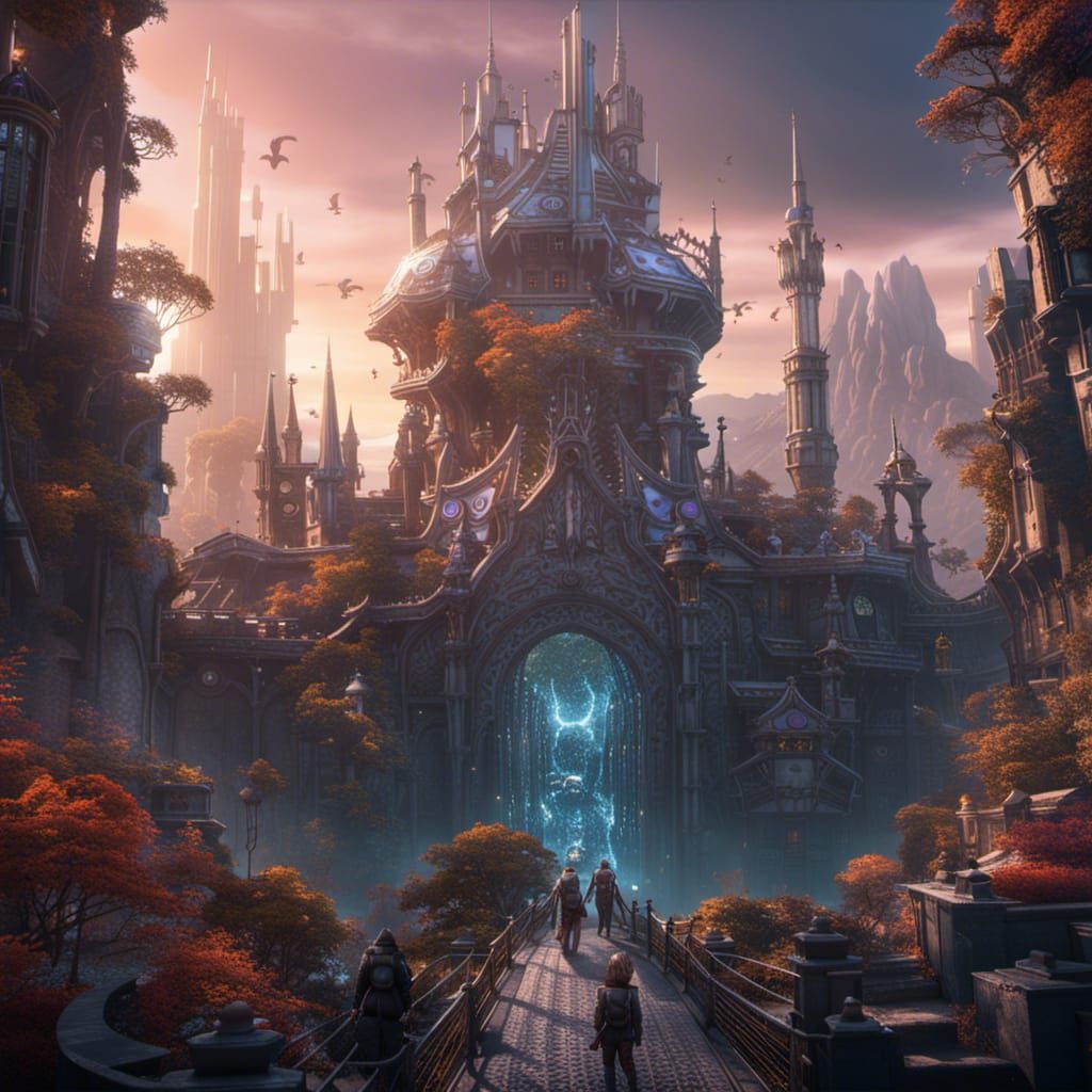 AI World View: Detailed Matte Painting