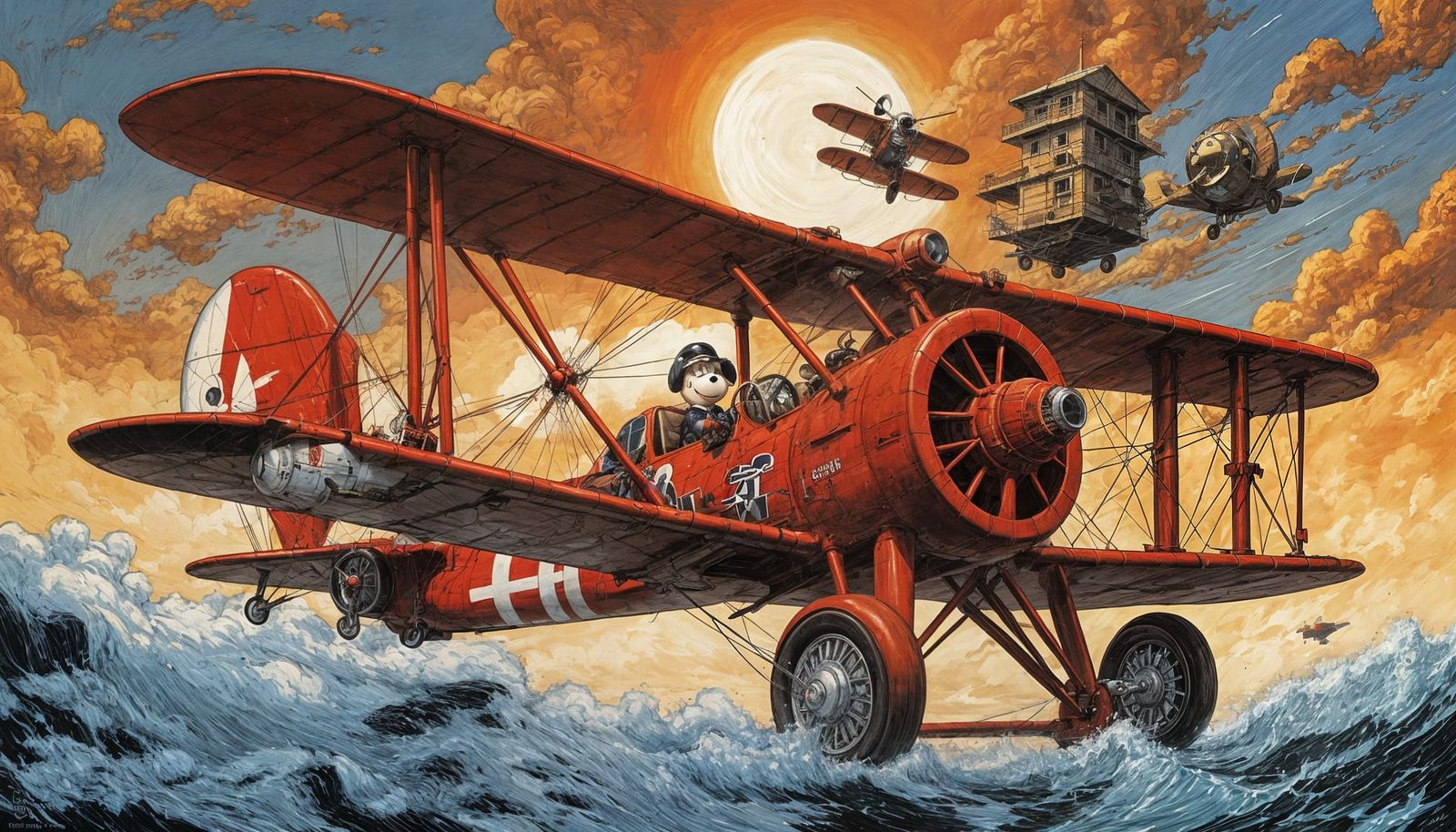 Snoopy as Vintage Aviation Ace